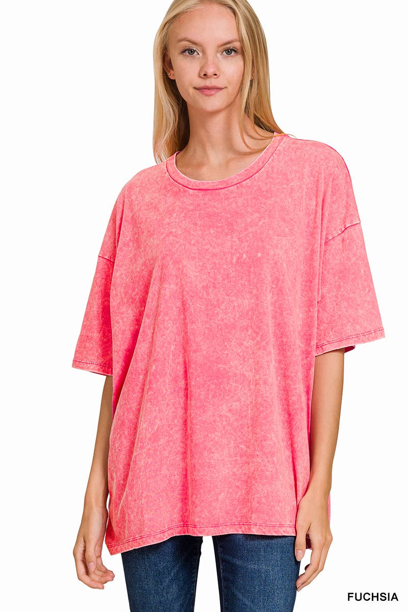 Washed Cotton Oversized Tee Zenana