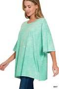 Acid Wash Oversized Cotton Tee - Zenana