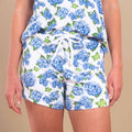 Blue Hydrangea Pajama Shorts | Blue Flower PJ Bottoms