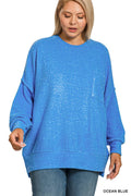 Plus Brushed Melange Oversized Sweater Zenana
