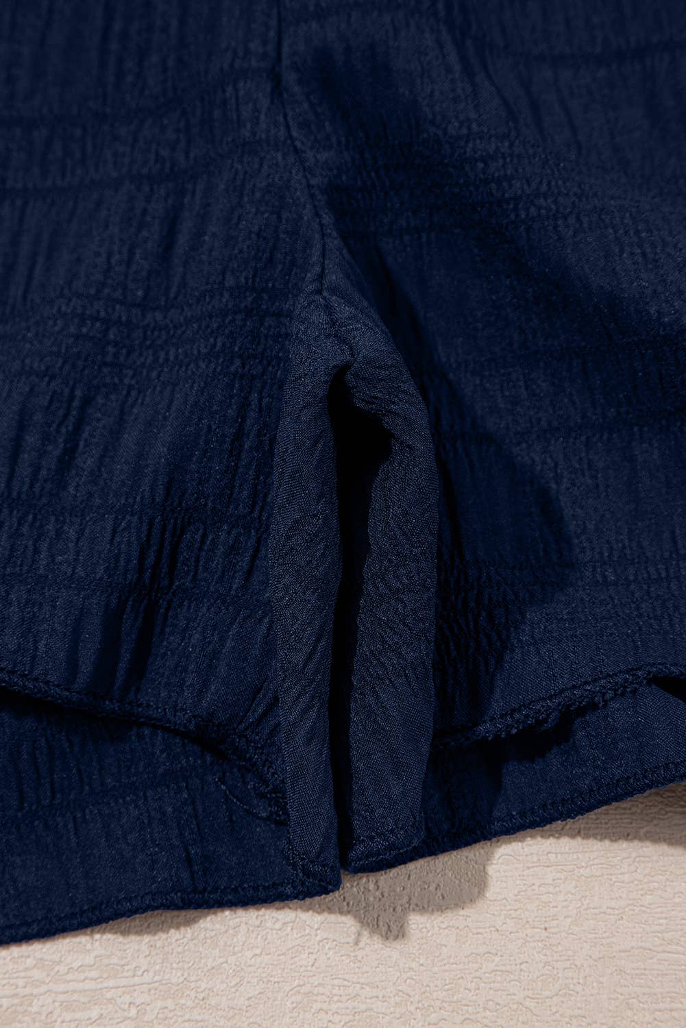 Textured Square Neck Top and Shirred Shorts Set (S-XL)