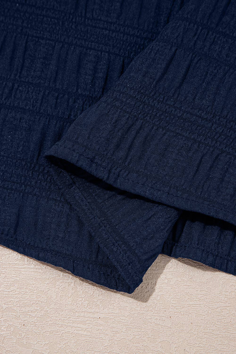 Textured Square Neck Top and Shirred Shorts Set (S-XL)