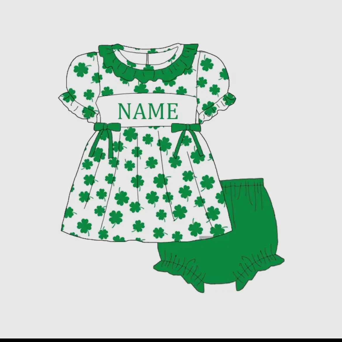 Girls Four Leaf Clover Bloomers Set