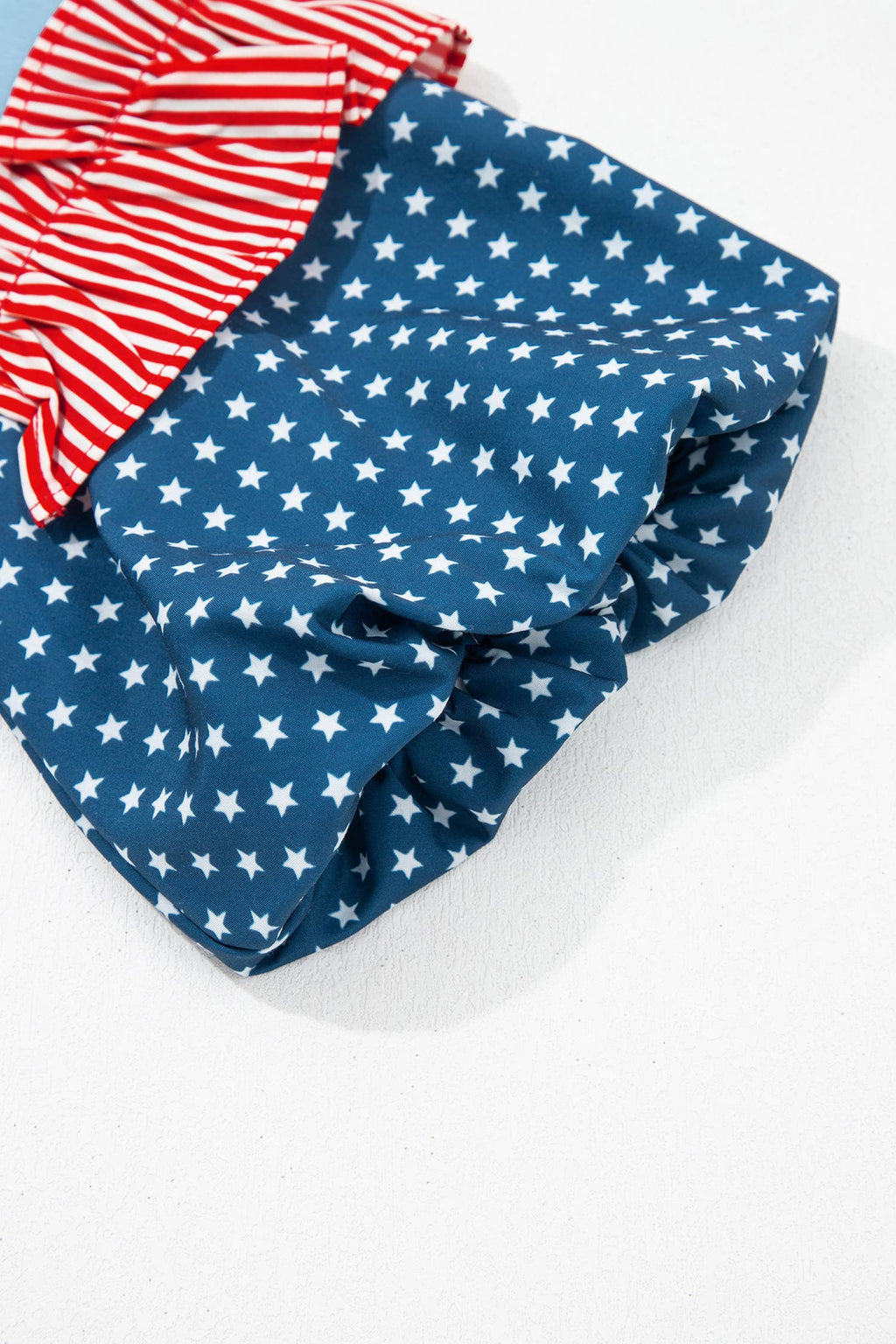 66 Plus Size Stars Stripes Short Puff Sleeve Top (S-4X)