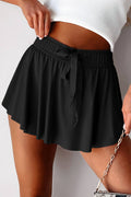 Drawstring Elastic Waistband Lined Tennis Skorts