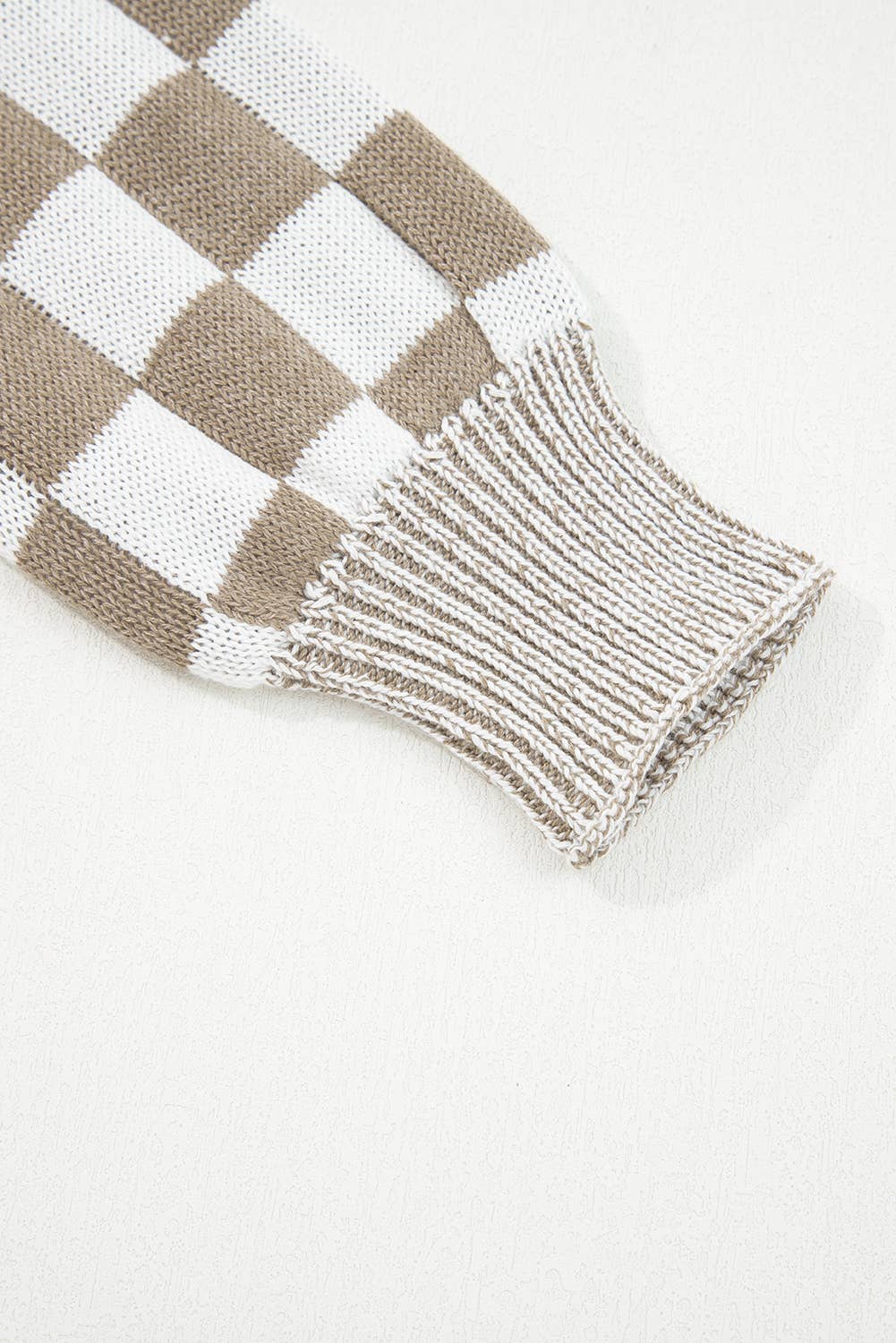 Checkered Open Front Drop Shoulder Cardigan (S-4X)