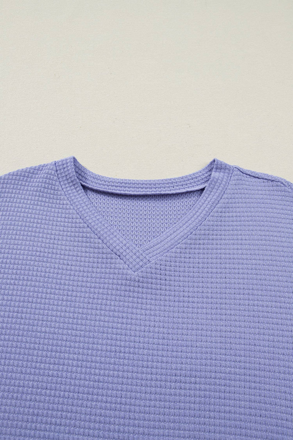 Plus Size Waffle V Neck Short Sleeve Knit Top (S-4X)