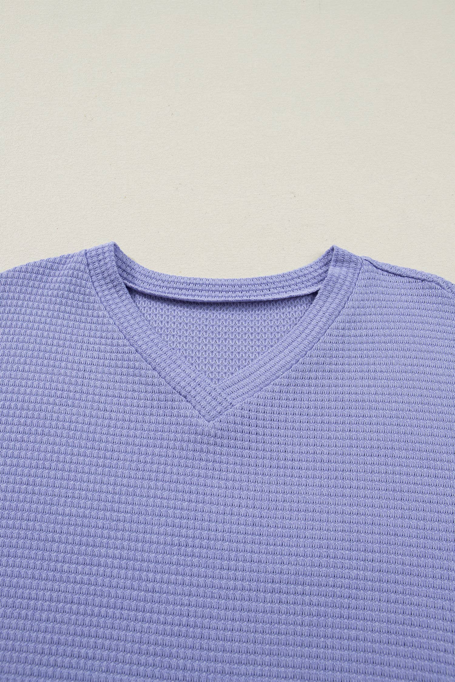 Plus Size Waffle V Neck Short Sleeve Knit Top (S-4X)