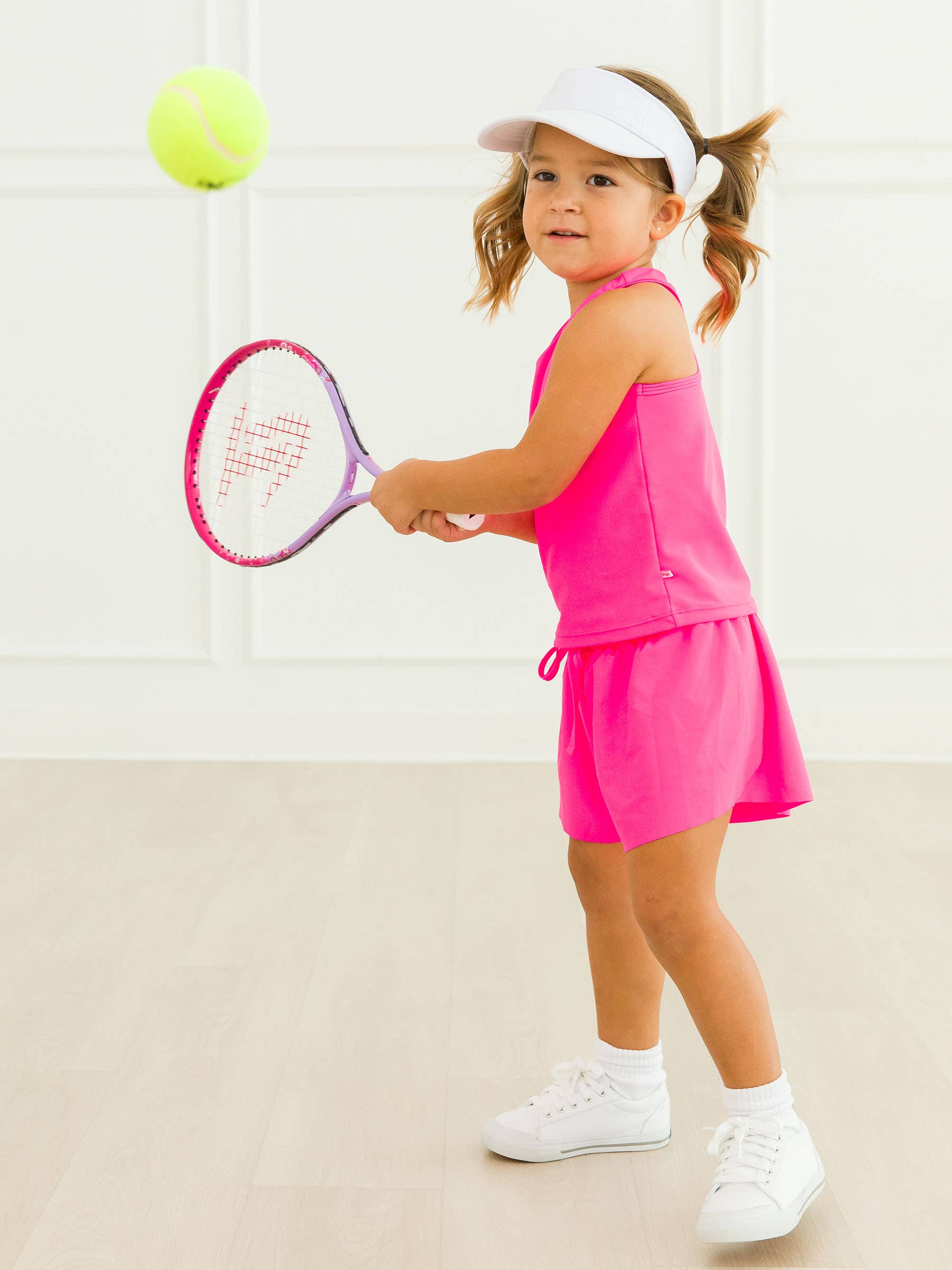 Girls Neon Magenta Active Butterfly Shorts