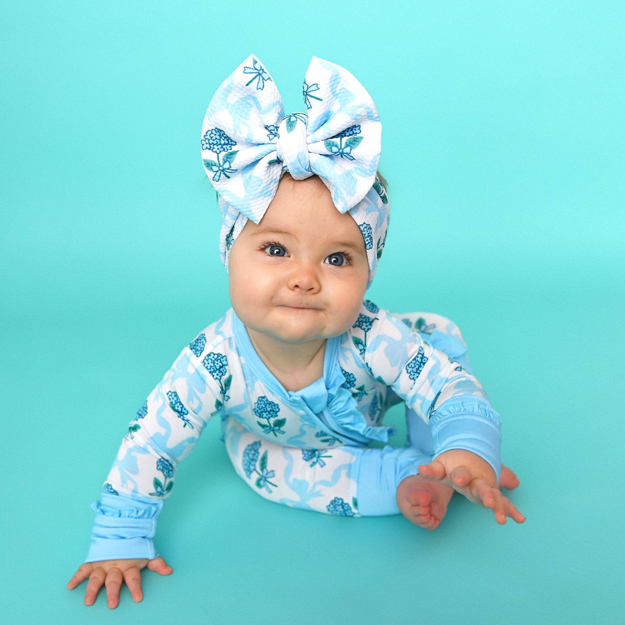 Savannah RUFFLE ZIP Bamboo One Piece Floral Baby Outfit