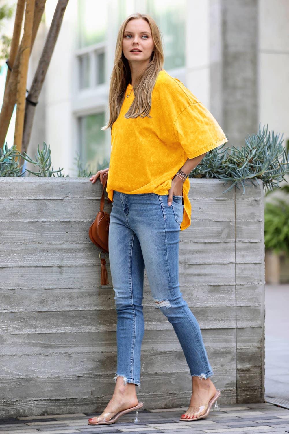 Washed Cotton Oversized Tee Zenana