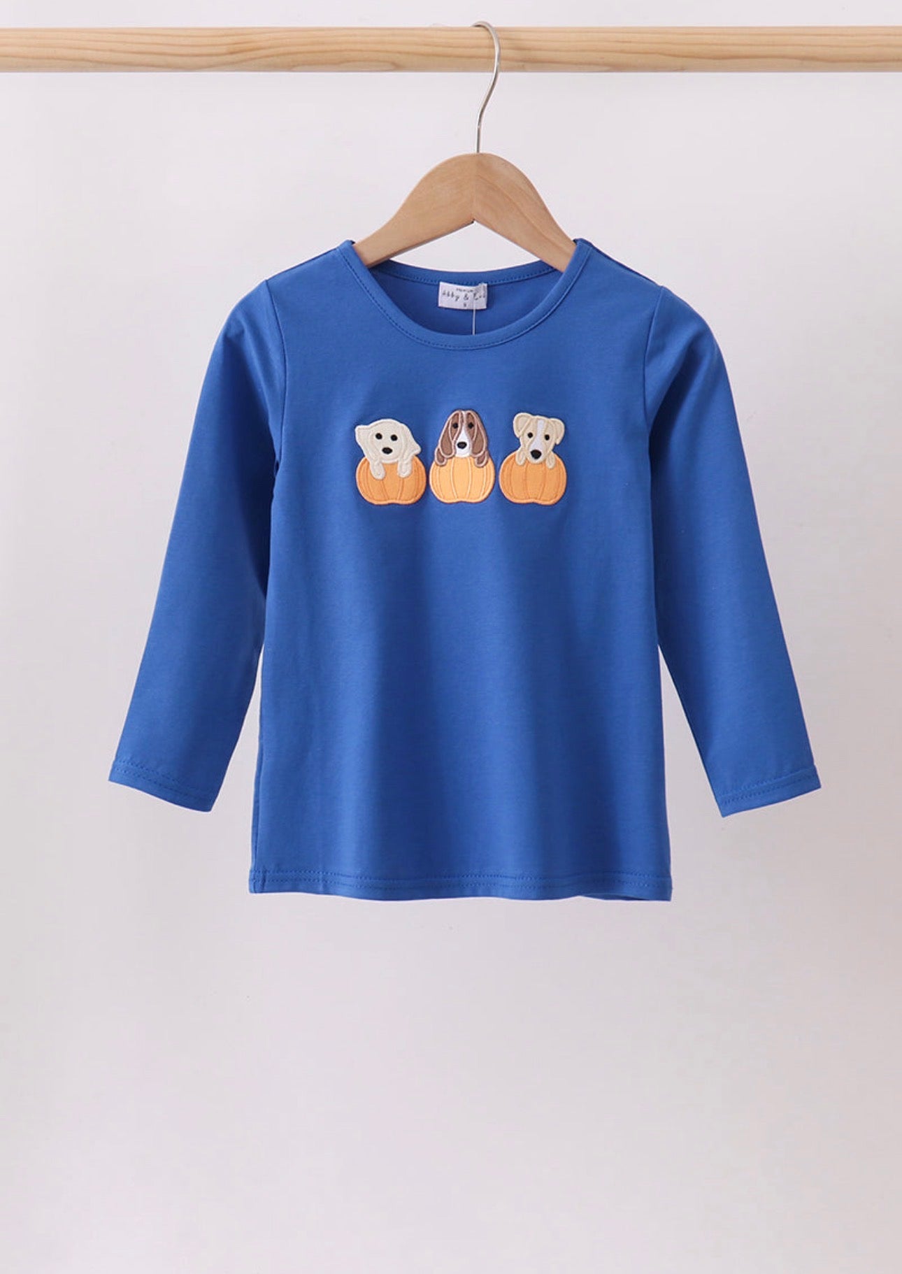 Blue Puppy Pumpkin Long Sleeve