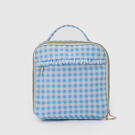 Blue checkered lunchbox