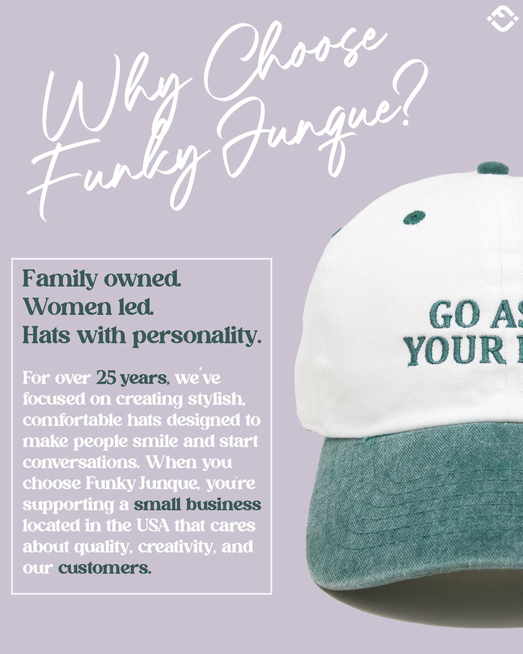 Cotton 2-Tone Baseball Cap - Go Ask Your Dad - Green/Natural