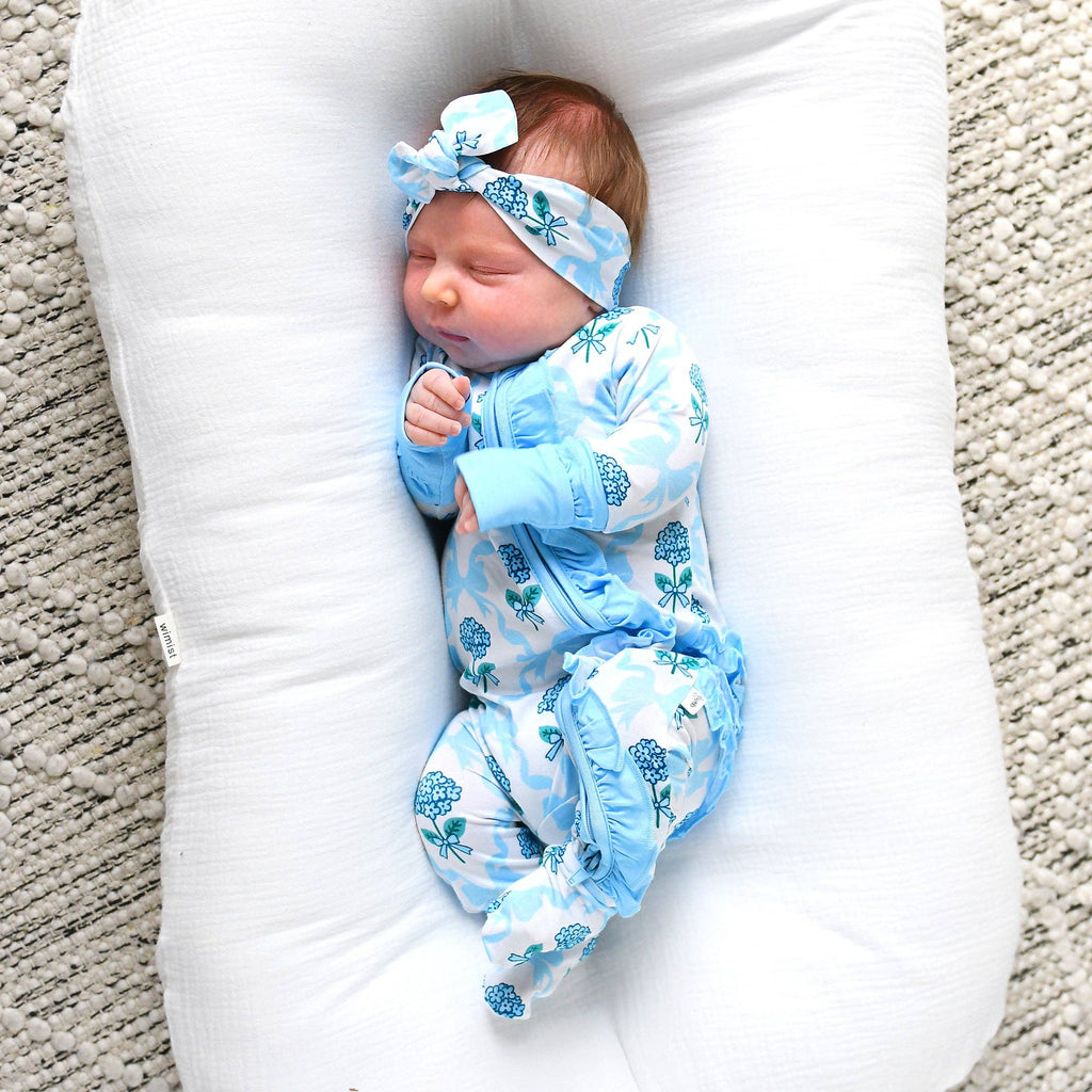 Savannah RUFFLE ZIP Bamboo One Piece Floral Baby Outfit