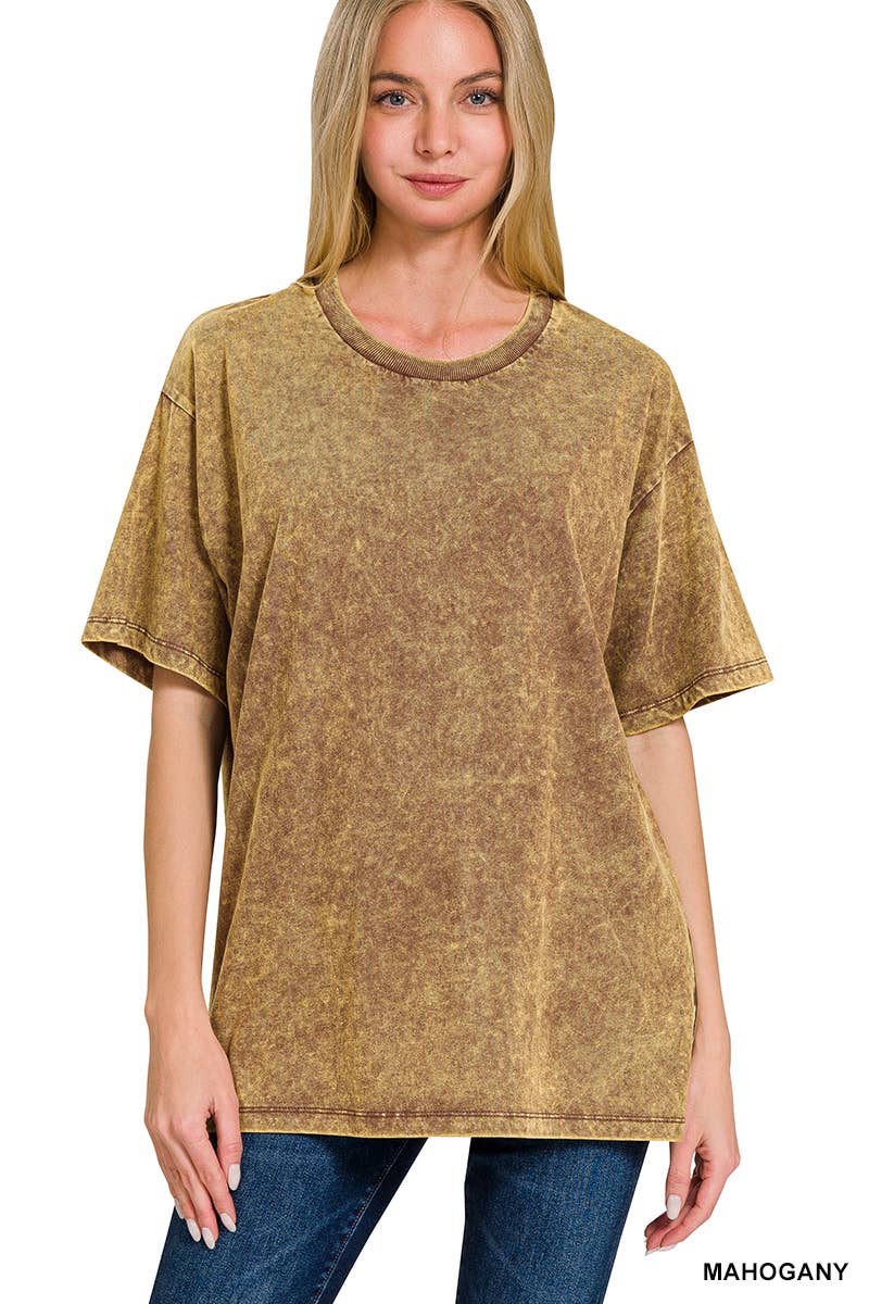 Vintage Wash Oversize Cotton Tee Zenana