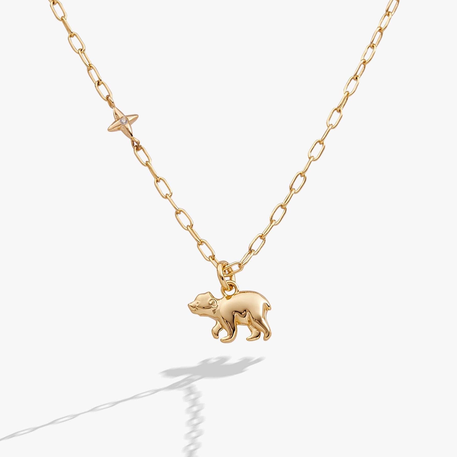 'I Love You More Than I Can Bear' Cub Pendant Necklace