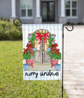 Christmas Garden Flag - Red Bow Front Door