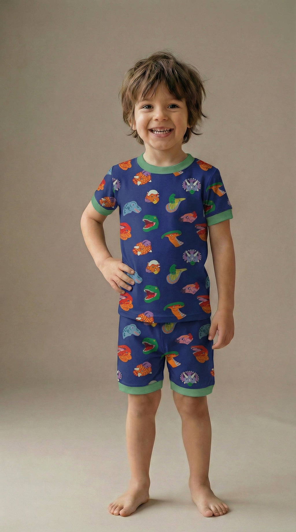 Dino Party Bamboo Boys Girls Infants Short Sleeve PJs
