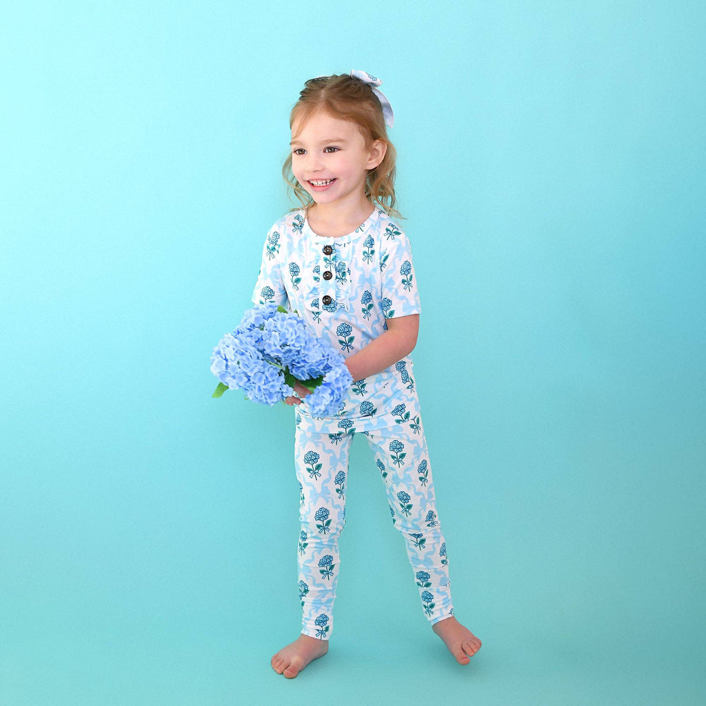 Savannah RUFFLE TWO PIECE Bamboo Floral Girls Lounge Set