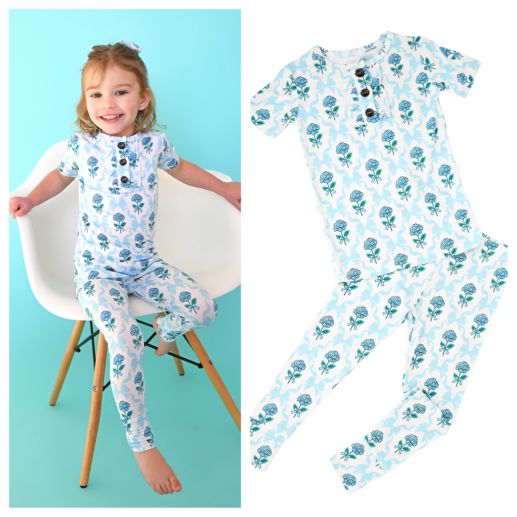 Savannah RUFFLE TWO PIECE Bamboo Floral Girls Lounge Set