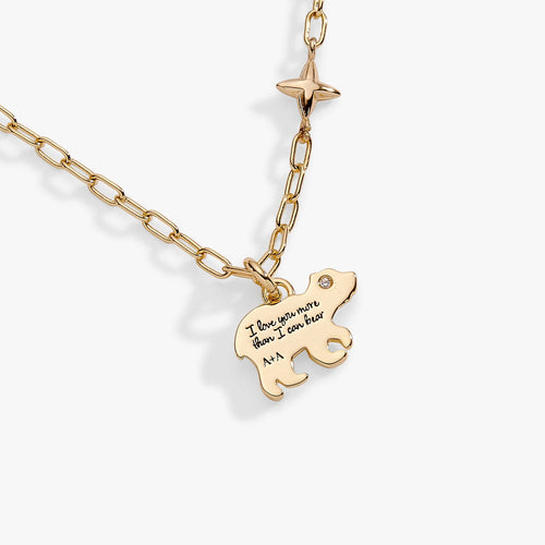 'I Love You More Than I Can Bear' Cub Pendant Necklace