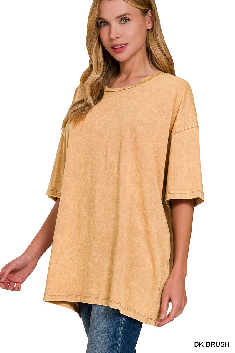 Washed Cotton Oversized Tee Zenana