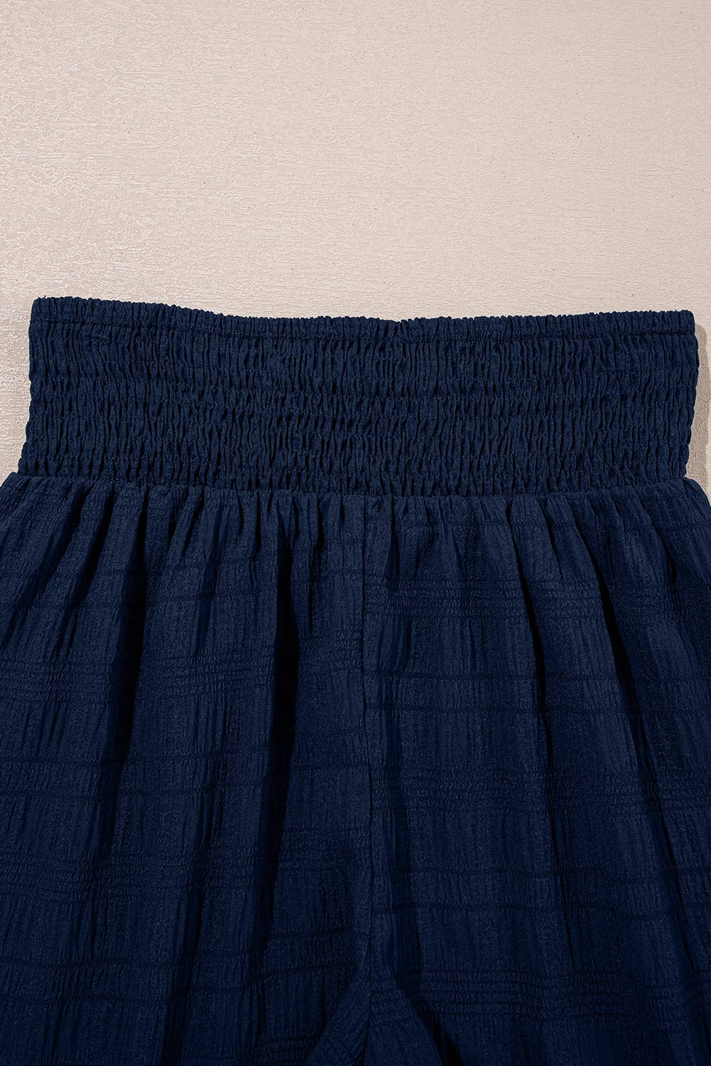 Textured Square Neck Top and Shirred Shorts Set (S-XL)