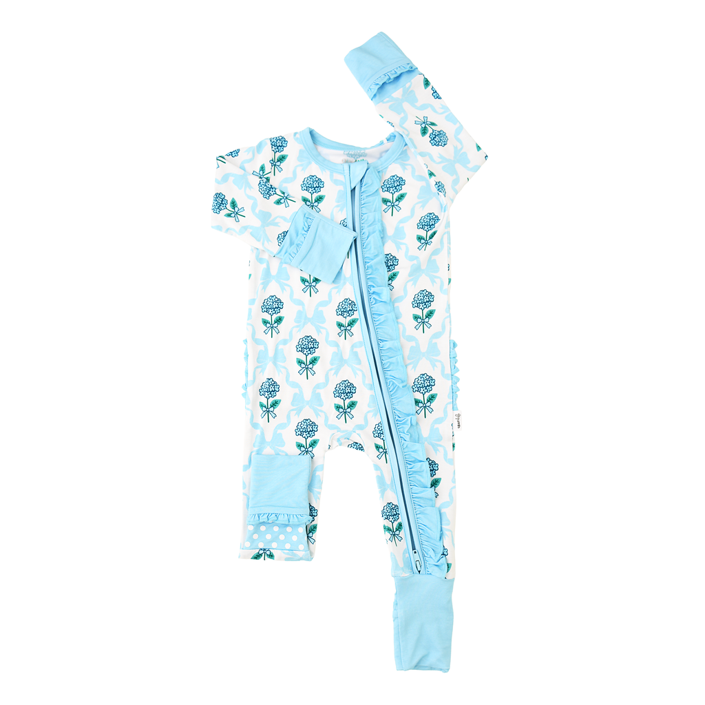 Savannah RUFFLE ZIP Bamboo One Piece Floral Baby Outfit