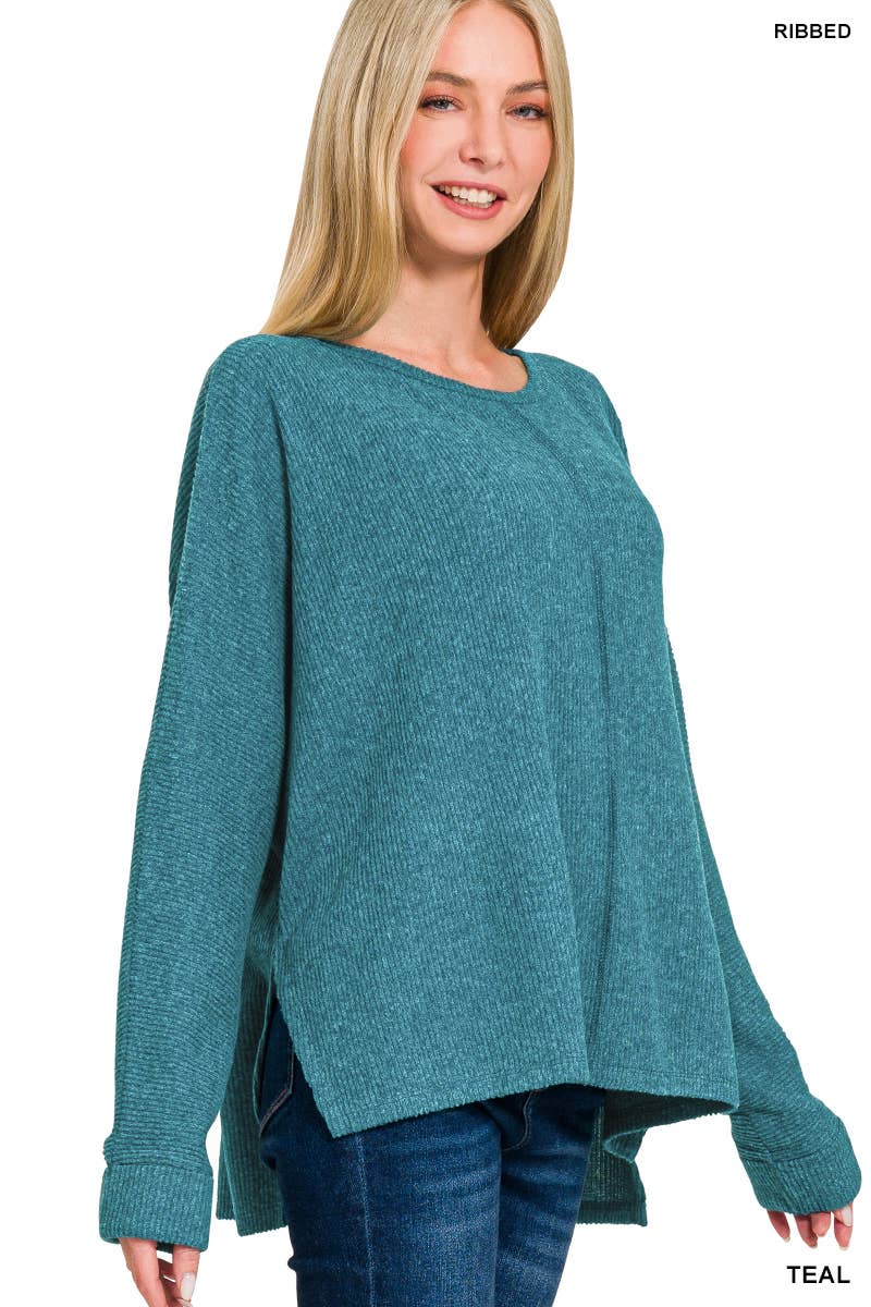 Brushed Melange Hacci Dolman Sleeve Sweater