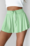 Drawstring Elastic Waistband Lined Tennis Skorts