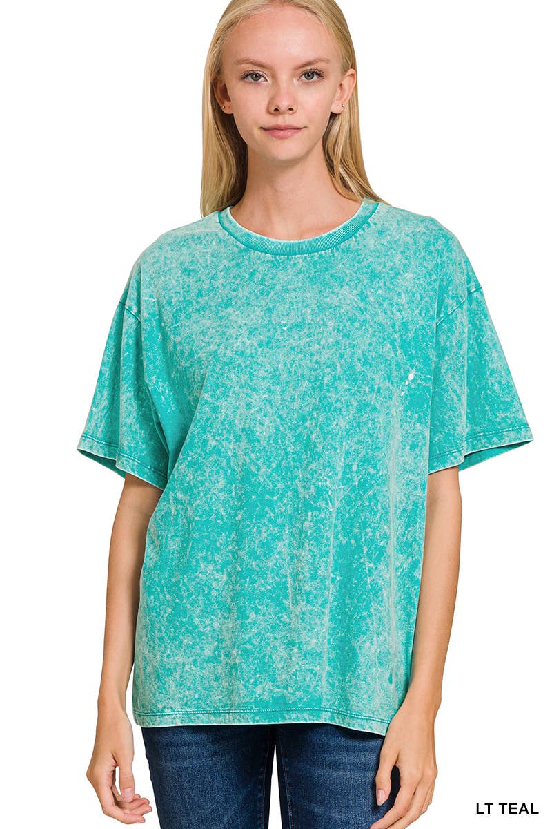 Vintage Wash Oversize Cotton Tee Zenana