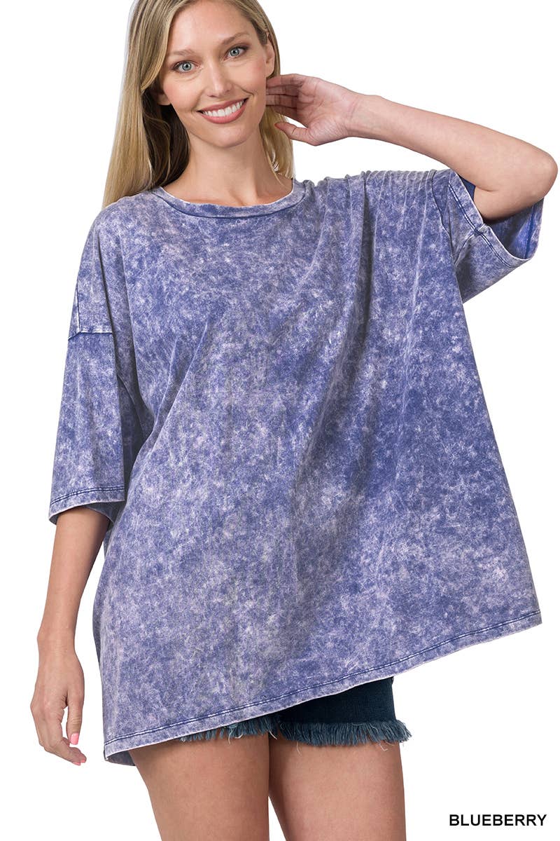 Washed Cotton Oversized Tee Zenana
