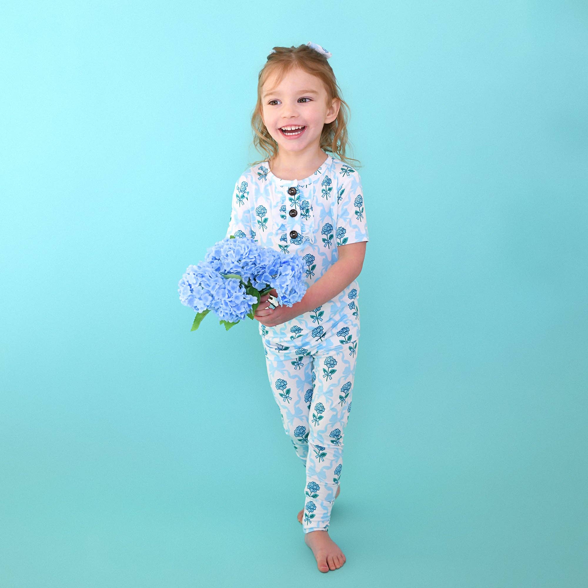 Savannah RUFFLE TWO PIECE Bamboo Floral Girls Lounge Set