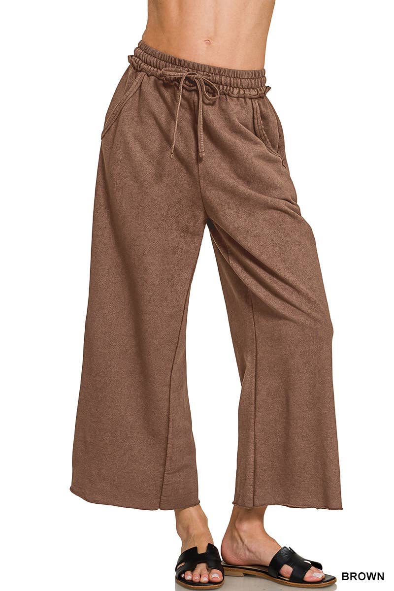 Acid wash French terry Pants w/ pockets