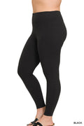 Plus Microfiber Soft Waistband Full Length Leggings - Zenana