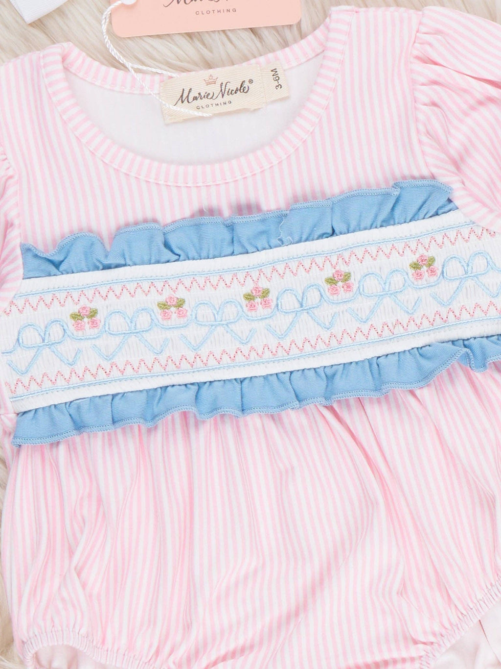 Dainty Bow Smocked Bubble Romper