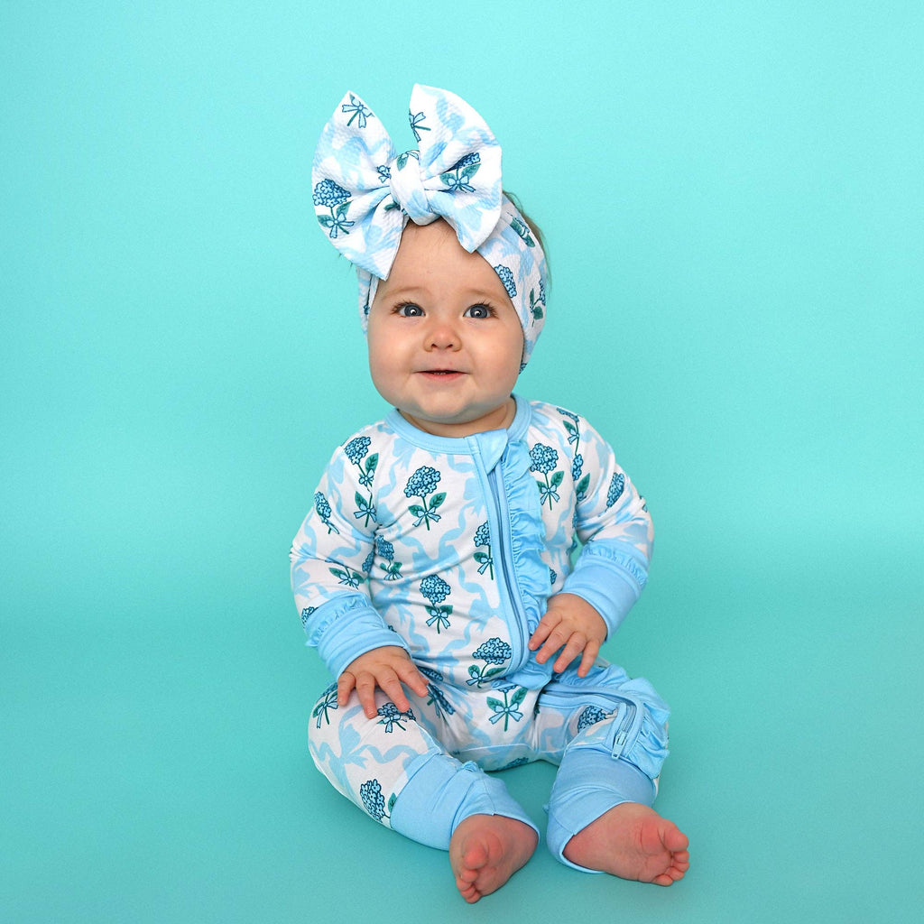 Savannah RUFFLE ZIP Bamboo One Piece Floral Baby Outfit