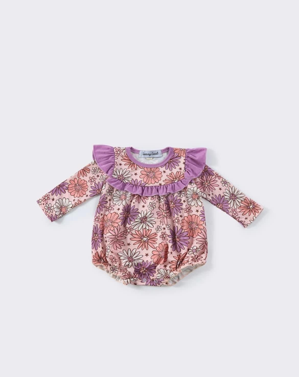 Purple Floral Ruffle Bubble