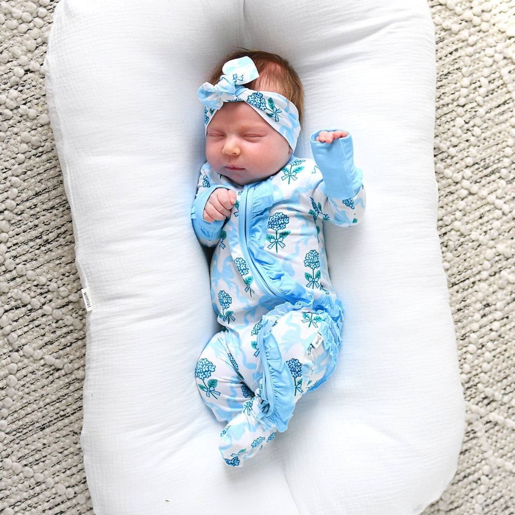 Savannah RUFFLE ZIP Bamboo One Piece Floral Baby Outfit