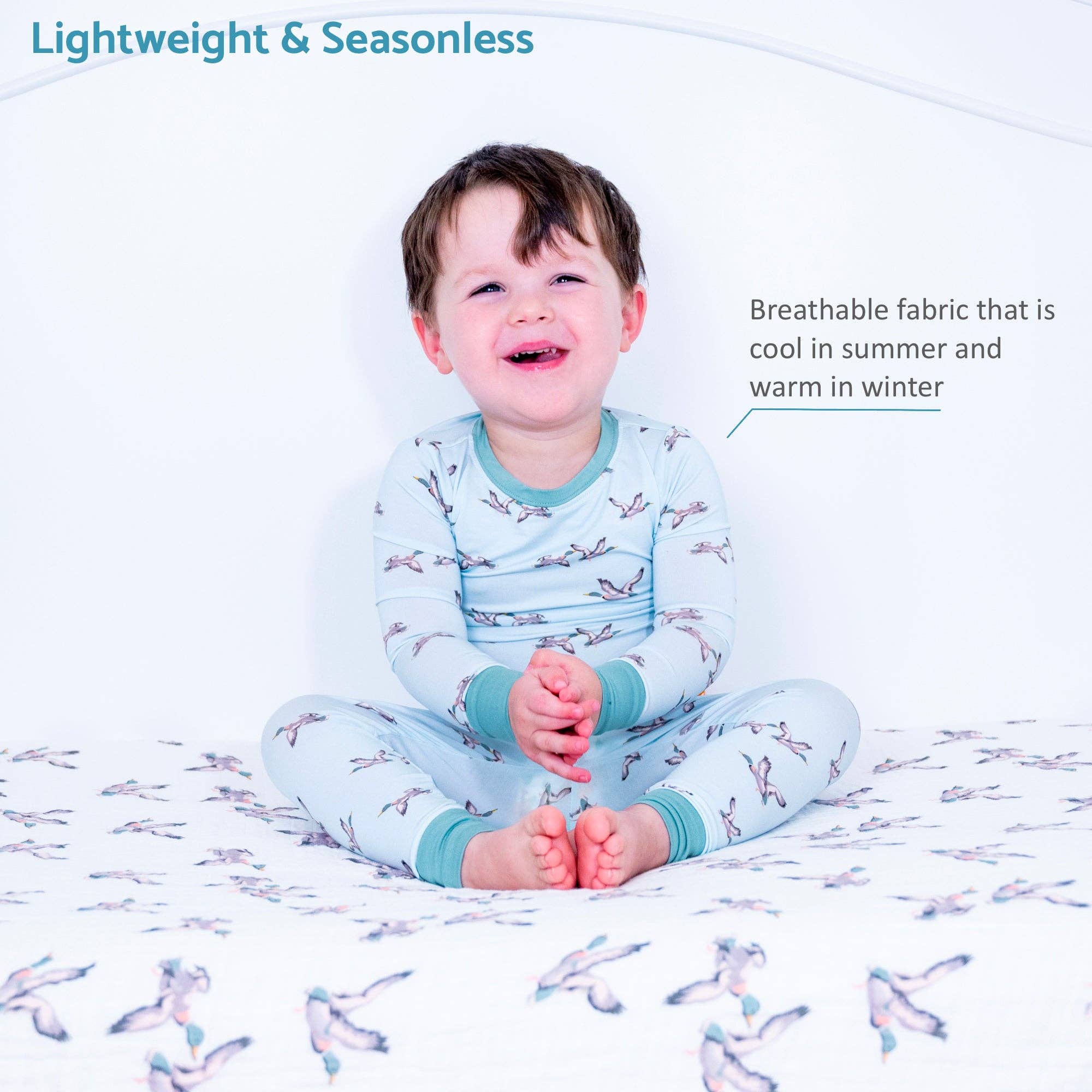 Kids 2-Piece Bamboo Pajama Set Quackin Up Mallard Duck
