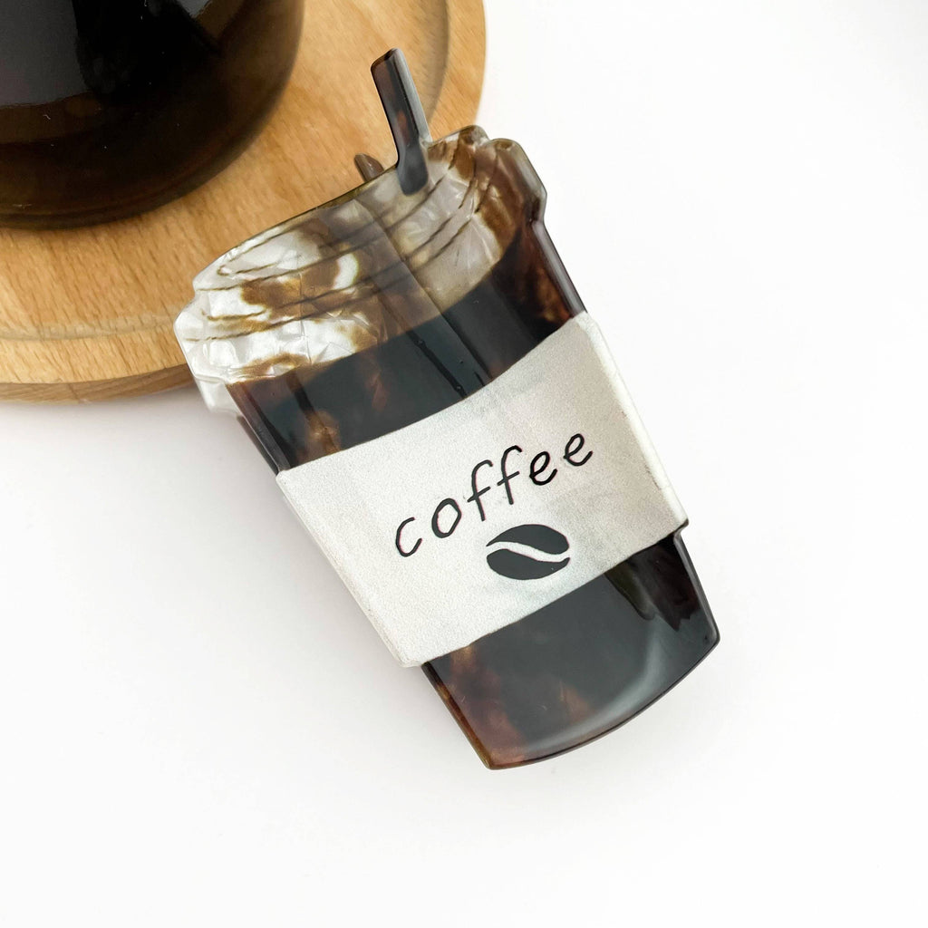 Coffee Cup Hair Claw Clip