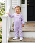 Audrey Romper - Lavender Stripe / Light Pink