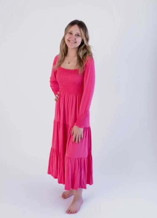 Hibiscus Bamboo Smocked Womens Dress
