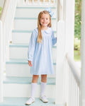 Catherine Dress - Light Blue Windowpane