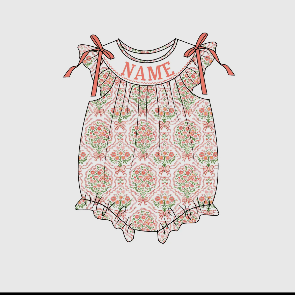 Orange Bouquet Smock Bubble