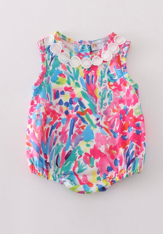 Vibrant Floral Lace Girl Bubble