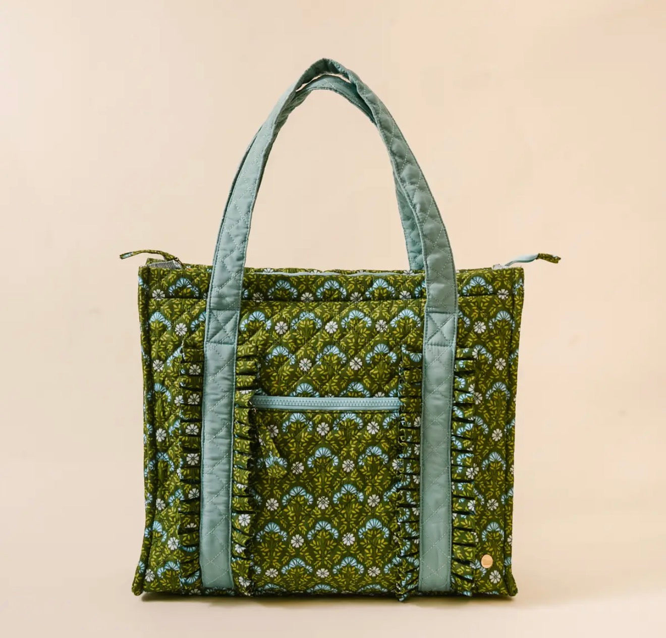 Everyday Quilted Tote - Everbloom Forest Green