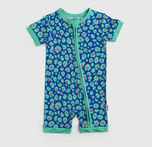 Teal Cheetah Zippie