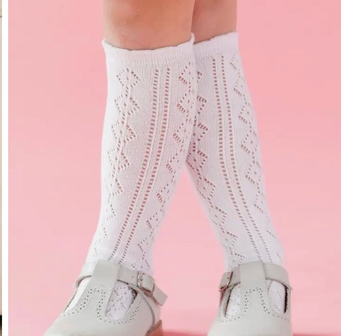Fancy Knit Knee High Socks